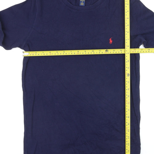 Ralph Lauren Men's Blue Long Sleeve Cotton Knit Top M