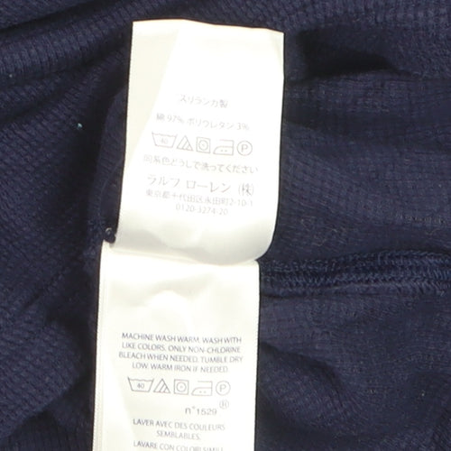 Ralph Lauren Men's Blue Long Sleeve Cotton Knit Top M