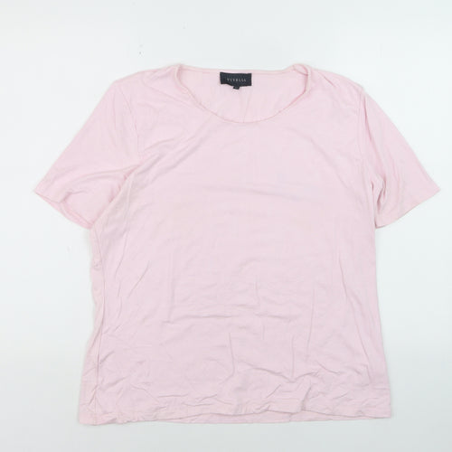 Viyella Women Pink XL Basic Short Sleeve Scoop Neck T-Shirt