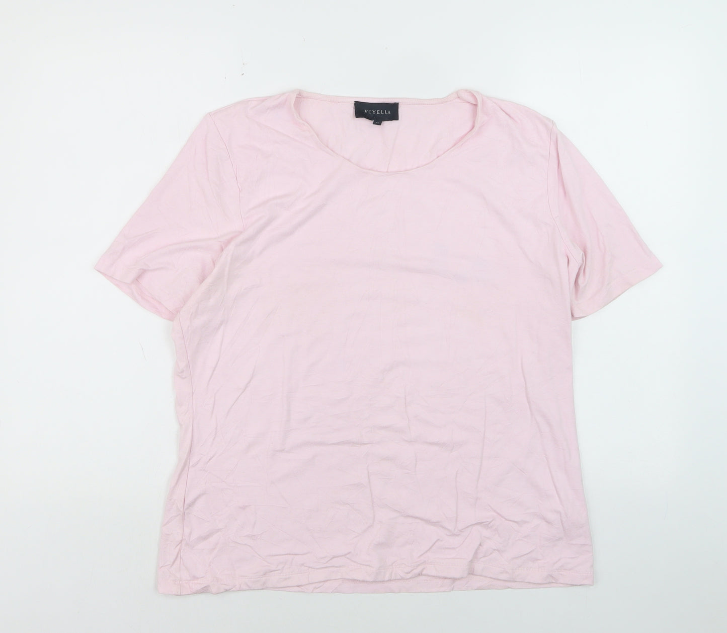 Viyella Women Pink XL Basic Short Sleeve Scoop Neck T-Shirt