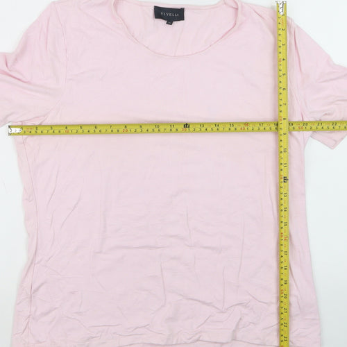 Viyella Women Pink XL Basic Short Sleeve Scoop Neck T-Shirt