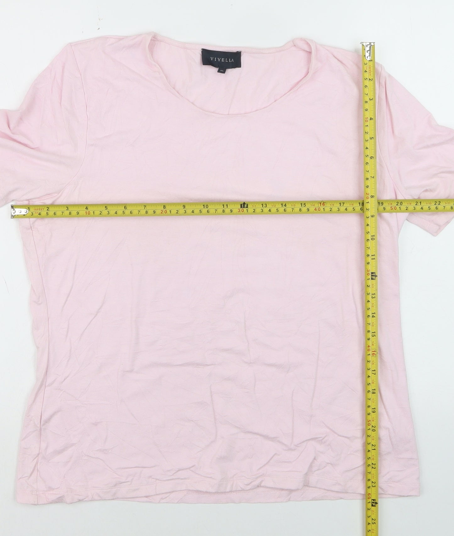 Viyella Women Pink XL Basic Short Sleeve Scoop Neck T-Shirt