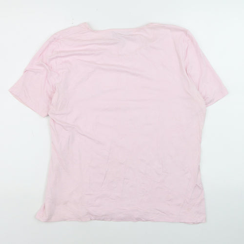 Viyella Women Pink XL Basic Short Sleeve Scoop Neck T-Shirt