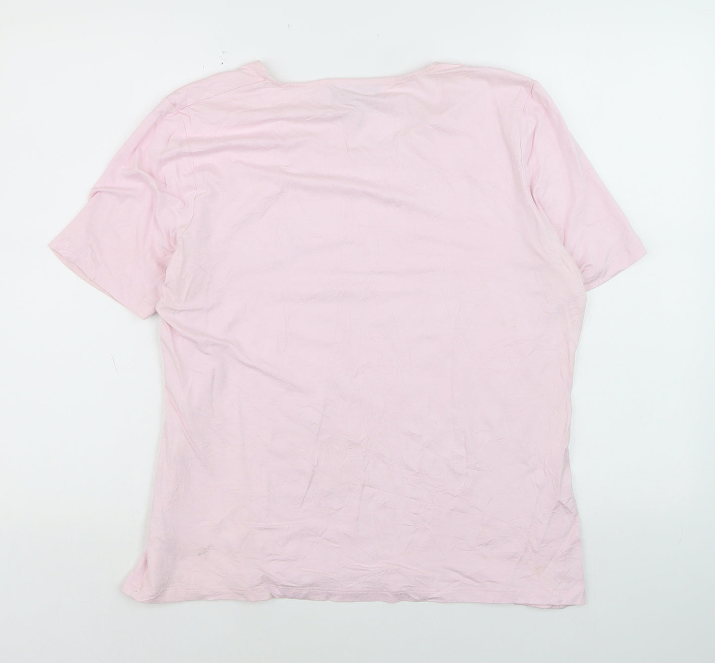 Viyella Women Pink XL Basic Short Sleeve Scoop Neck T-Shirt