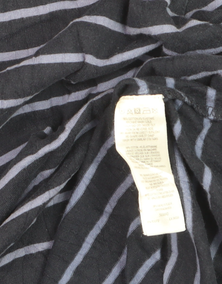 French Connection Men's Blue Striped Long Sleeve Cotton Top Size L