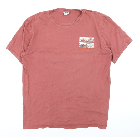 Weird Fish Men's Brown Funny Graphic Cotton T-Shirt Size L