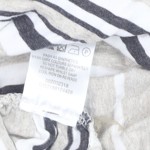 Mint Velvet Womens Beige Striped Long Sleeve Boat Neck Top Size 10