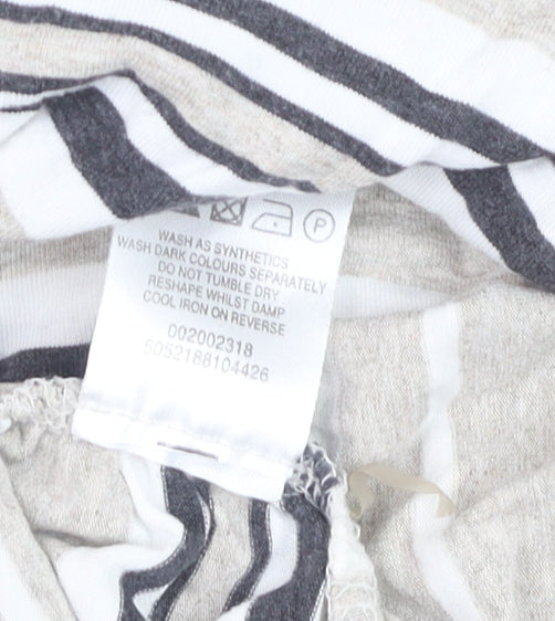 Mint Velvet Womens Beige Striped Long Sleeve Boat Neck Top Size 10