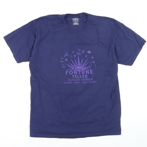 Daisy Street Men's Navy Blue Fortune Teller Graphic T-Shirt XL Cotton