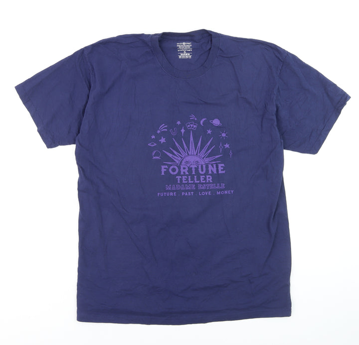 Daisy Street Men's Navy Blue Fortune Teller Graphic T-Shirt XL Cotton