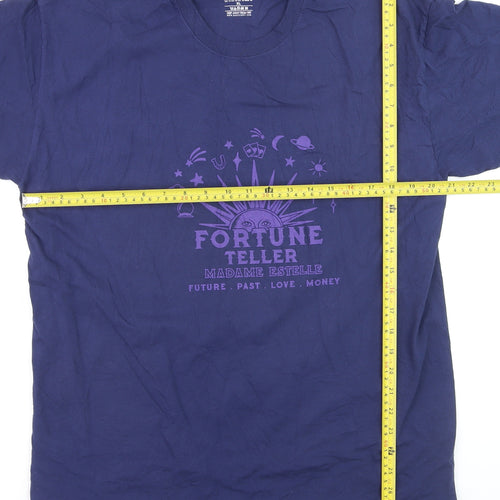Daisy Street Men's Navy Blue Fortune Teller Graphic T-Shirt XL Cotton