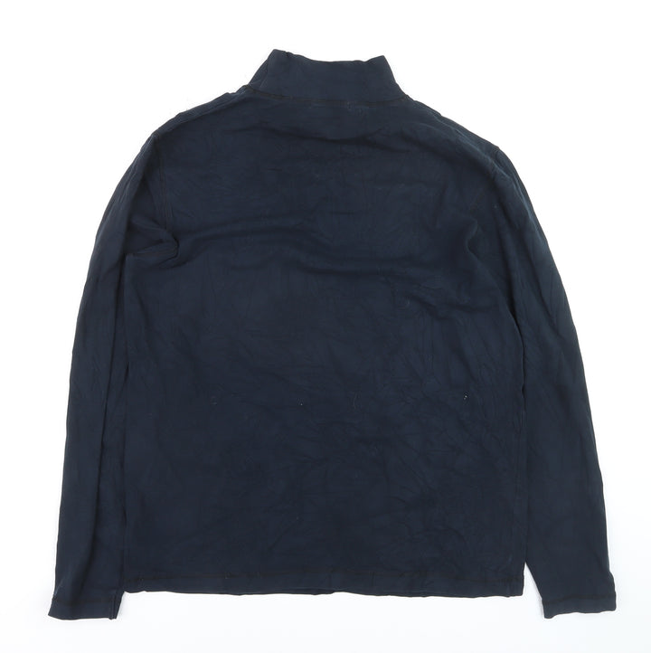 Jockey Mens Blue Long Sleeve Roll Neck Cotton Stretch Top M