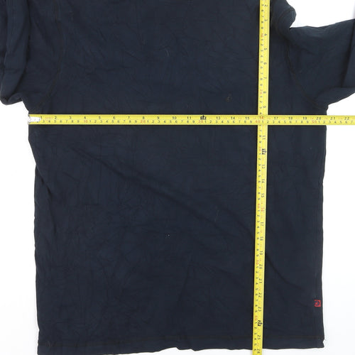 Jockey Mens Blue Long Sleeve Roll Neck Cotton Stretch Top M