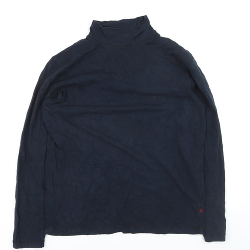 Jockey Mens Blue Long Sleeve Roll Neck Cotton Stretch Top M