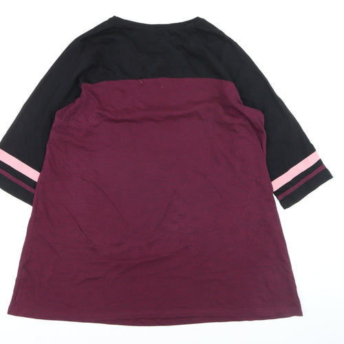 Yours Womens Multicoloured Size 18 3/4 Sleeve Brooklyn Print T-Shirt