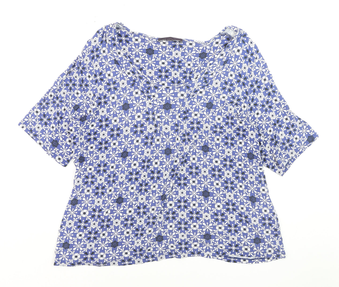 Marks and Spencer Women's Blue Floral Jersey Blouse Size 22