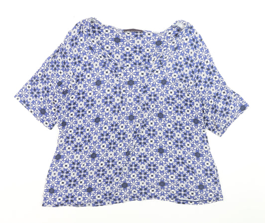 Marks and Spencer Women's Blue Floral Jersey Blouse Size 22