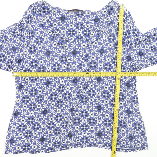 Marks and Spencer Women's Blue Floral Jersey Blouse Size 22