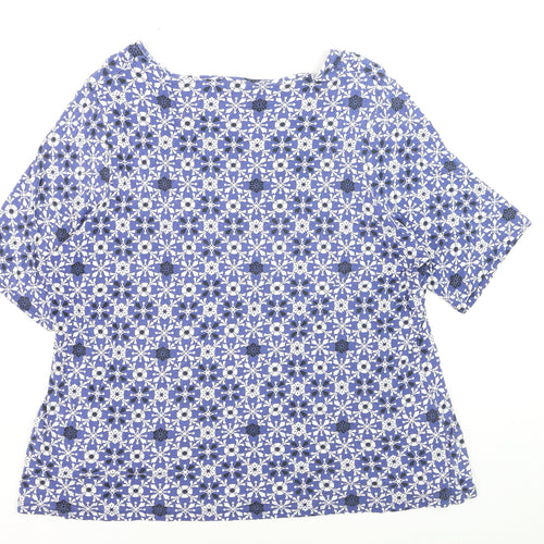 Marks and Spencer Women's Blue Floral Jersey Blouse Size 22