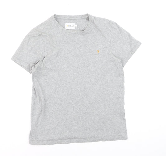 Farah Unisex Adults Grey Basic Short Sleeve Cotton T-Shirt Size S