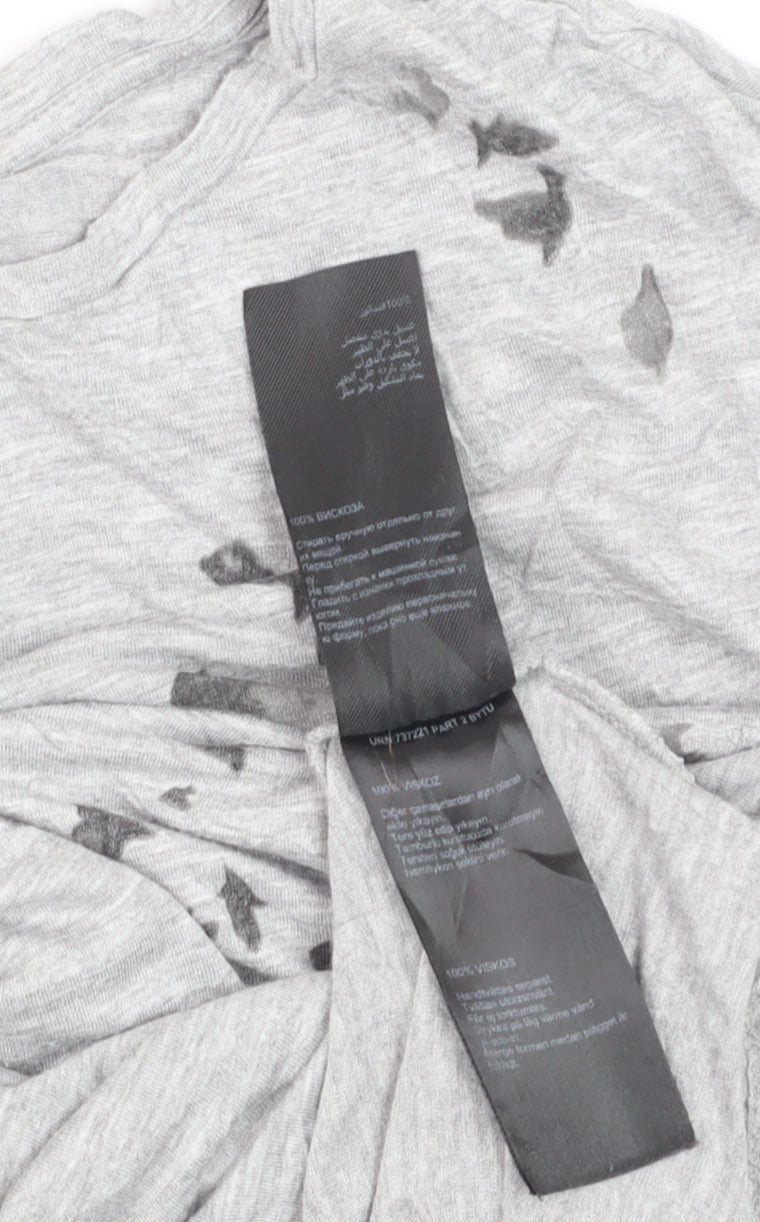 Mint Velvet Women's Grey Bird Print Viscose T-Shirt Size 10