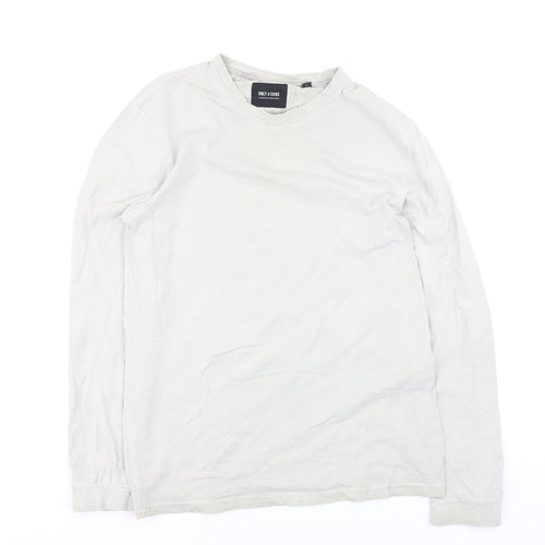 ONLY & SONS Men's Beige Cotton Long Sleeve Casual Top M