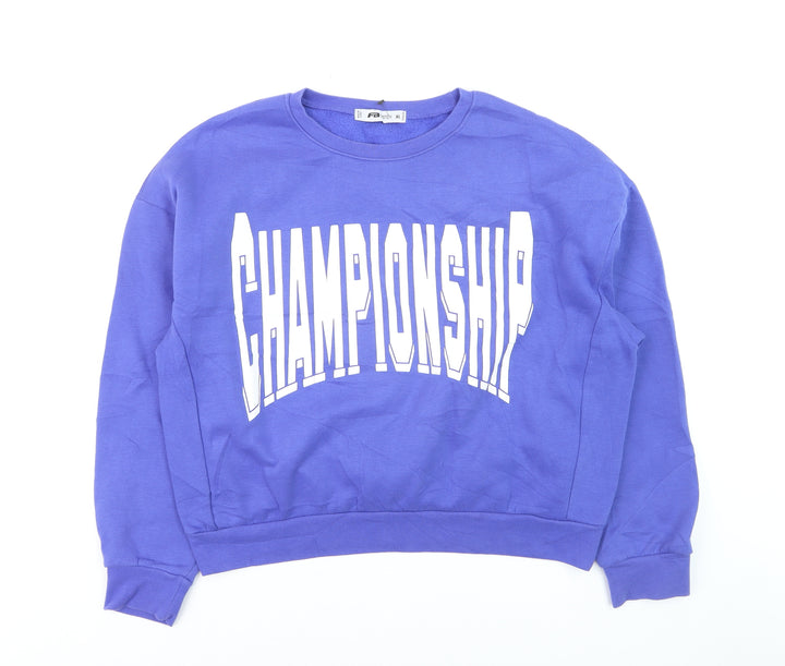 FB Sister Womens Blue Championship Graphic Pullover Sweatshirt XL