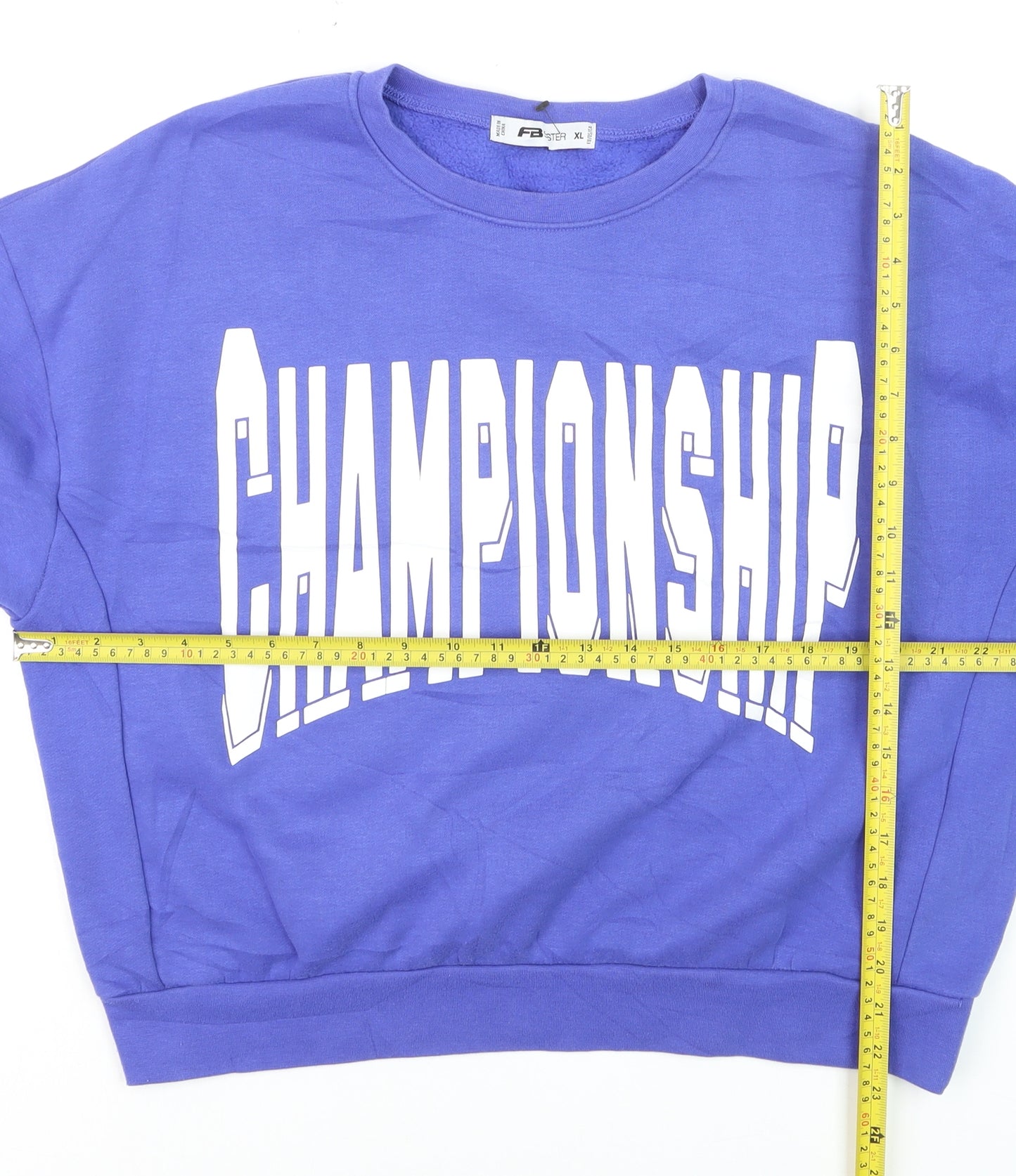 FB Sister Womens Blue Championship Graphic Pullover Sweatshirt XL