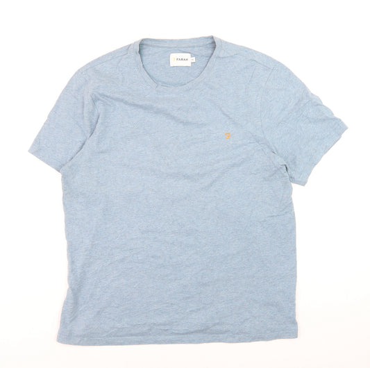 Farah Men’s Blue Cotton Crew Neck Short Sleeve T-Shirt XL