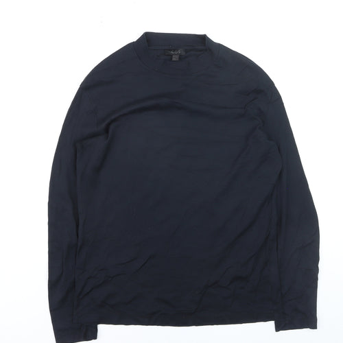 COS Men's Black Long Sleeve Cotton Jersey Top Size M