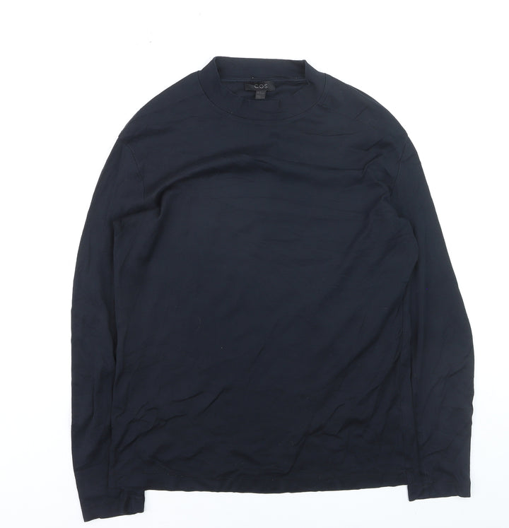 COS Men's Black Long Sleeve Cotton Jersey Top Size M