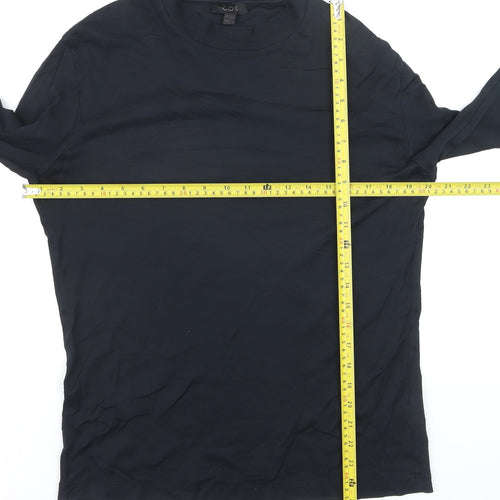 COS Men's Black Long Sleeve Cotton Jersey Top Size M