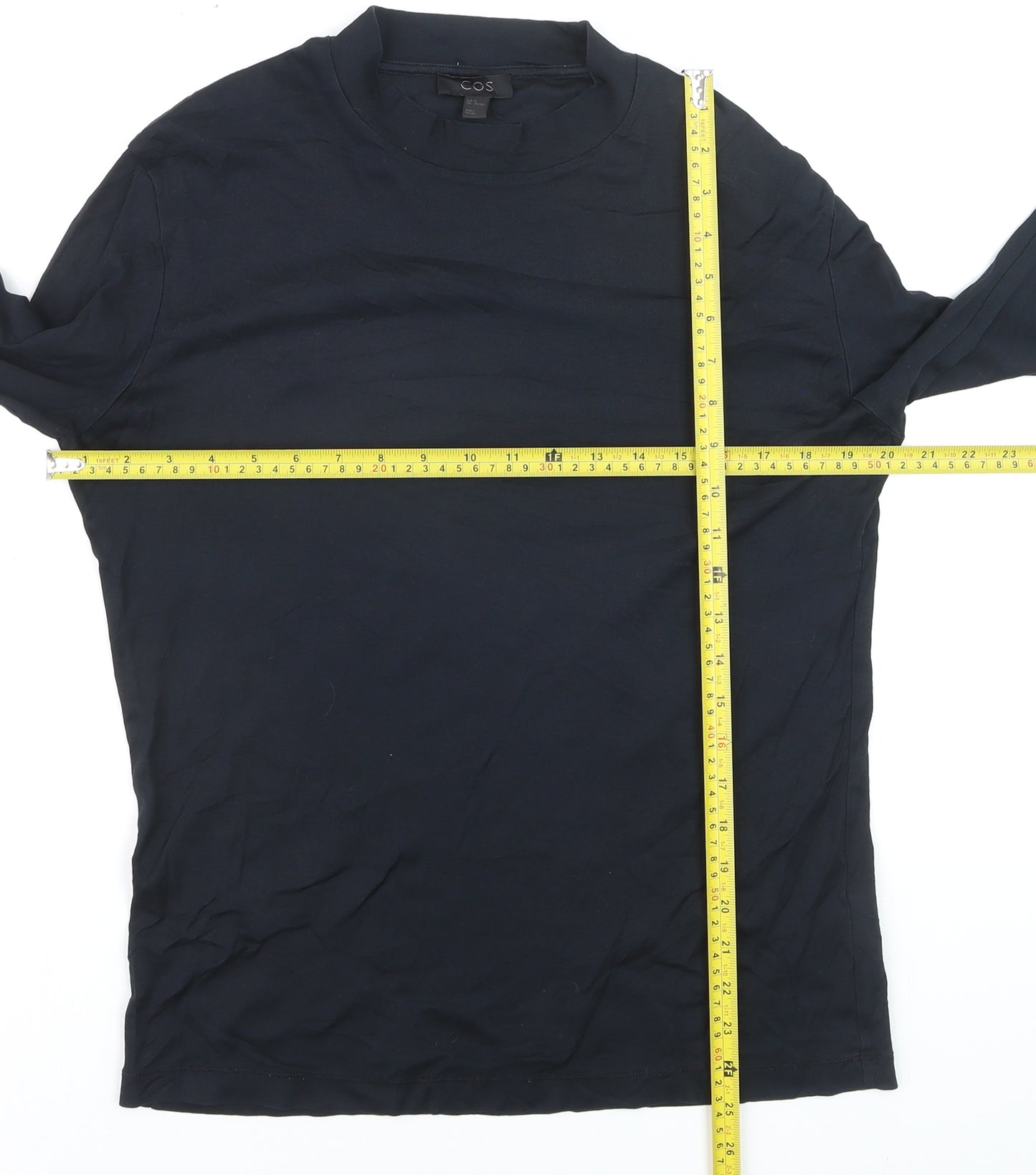 COS Men's Black Long Sleeve Cotton Jersey Top Size M