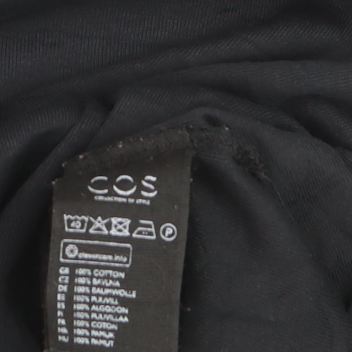 COS Men's Black Long Sleeve Cotton Jersey Top Size M