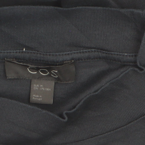 COS Men's Black Long Sleeve Cotton Jersey Top Size M