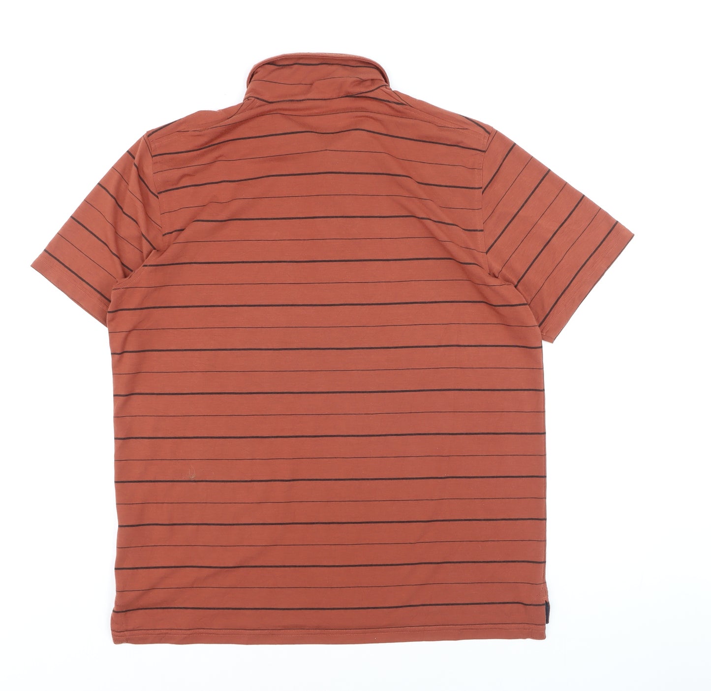 Rohan Men’s Brown Striped Short Sleeve Polo Shirt M