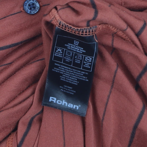 Rohan Men’s Brown Striped Short Sleeve Polo Shirt M