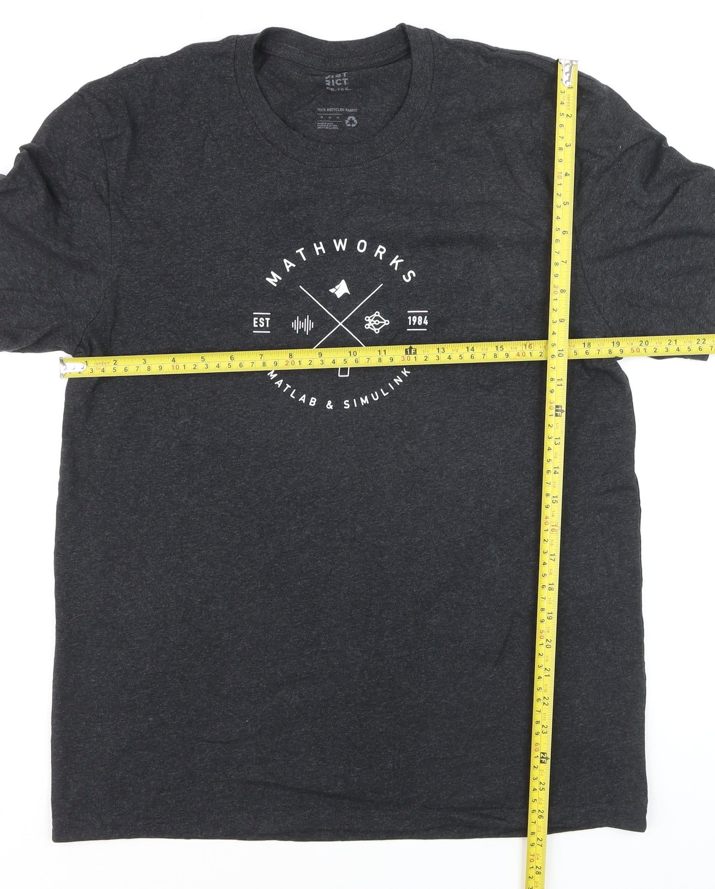 District Men’s Charcoal Grey MathWorks Recycled Cotton T-Shirt Size M