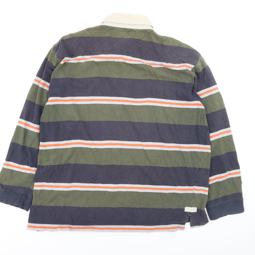 Maine New England Men's Multicoloured XL Striped Long Sleeve Polo Shirt