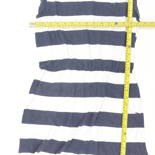 Boden Women’s Blue White Striped Sleeveless Shift Dress Size 10