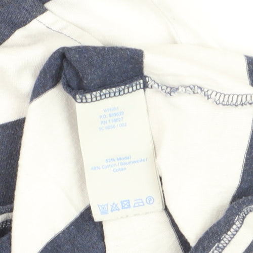 Boden Women’s Blue White Striped Sleeveless Shift Dress Size 10