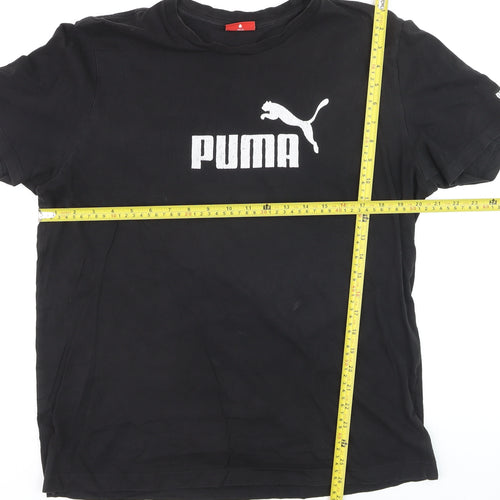 Puma Men's Black Logo Graphic T-Shirt Size L Short Sleeve Jersey