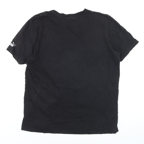 Puma Men's Black Logo Graphic T-Shirt Size L Short Sleeve Jersey