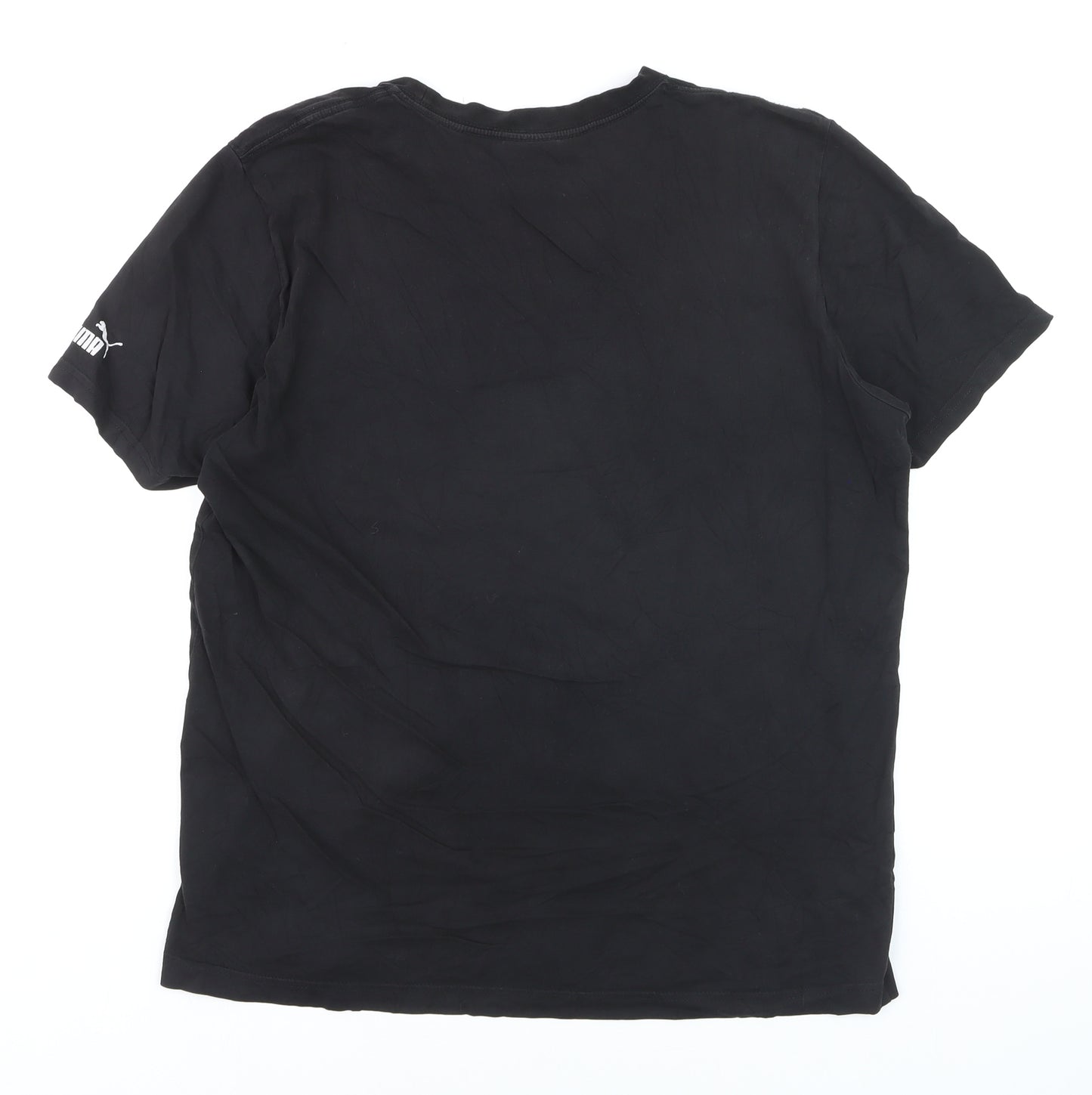 Puma Men's Black Logo Graphic T-Shirt Size L Short Sleeve Jersey