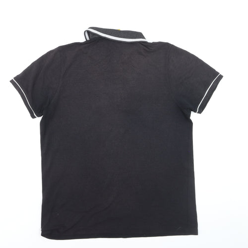 Everlast Men's Black Regular Fit Embroidered Polo Shirt Size M