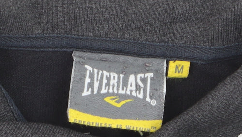 Everlast Men's Black Regular Fit Embroidered Polo Shirt Size M