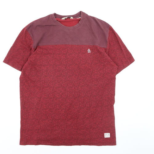 Original Penguin Men's Red Crew Neck Short Sleeve Cotton T-Shirt XL