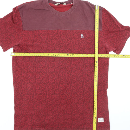 Original Penguin Men's Red Crew Neck Short Sleeve Cotton T-Shirt XL