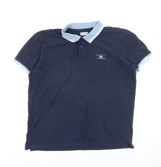 Jack & Jones Men's Blue XL Polo Shirt Casual Cotton