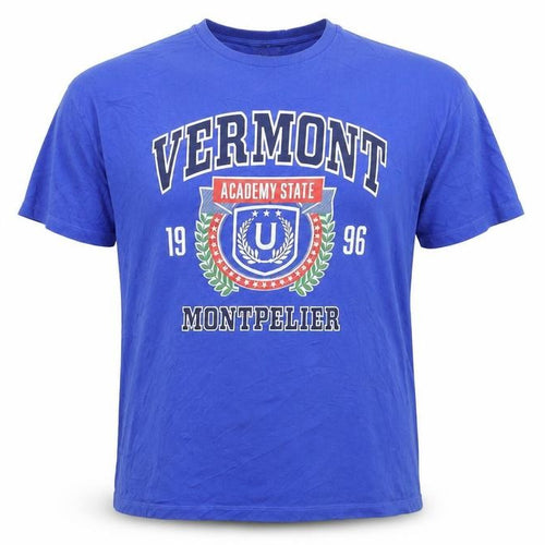 H&M Divided Men Blue Vermont University Graphic Cotton T-Shirt L